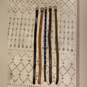 BUNDLE of 5 men’s belts, 4 leather 1 canvas size 38